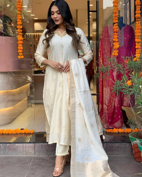Embellished Straight Kurta Set